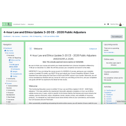 4 hr 2026 Law and Ethics Update 3-20 Public Adjusters CE