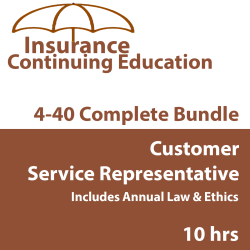 10 hr CE -  Customer Service Representative 4-40 Complete CE Bundle